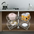 thumbnail image 6 of 28" 2-Shelf Kidney Shaped Lazy Susan Kitchen Cabinet Base Corner Organizer Rack, 6 of 12