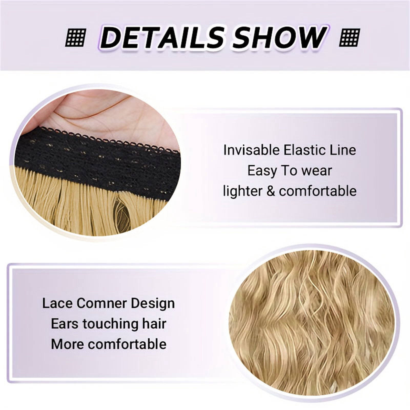 18in Real Human Hair Halo Extensions, Invisible Wire, 4 Clips, Adjustable Amazon.com : Halo Hair Extensions Real Human Hair 18inch 80g  main image 3