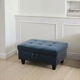 thumbnail image 3 of MAYEERTY 103.5" Semi PU Synthetic Leather Modern 3-Piece Sectional Couch with High-Density Foam Living Room Sofa Set，Peacock Blue, 3 of 5