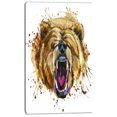 thumbnail image 2 of Growling Grizzly Bear Watercolor - Abstract Canvas Art Print, 2 of 3