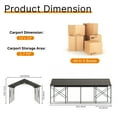 thumbnail image 3 of Gotland 12FT x 22FT Heavy Duty Metal Carport, Outdoor Garage Car Shelter with Reinforced Steel Frame, Galvanized Metal Roof, Weather-Resistant Canopy for Cars, Trucks, Boats, and Tractors, 3 of 9