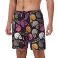 thumbnail image 2 of Uemuo Halloween Skeleton Pattern Mens Swim Trunks Quick Dry Board Shorts with Mesh Lining, Stretch Beach Shorts Quick Dry No-Chafing Board Shorts-X-Large, 2 of 9
