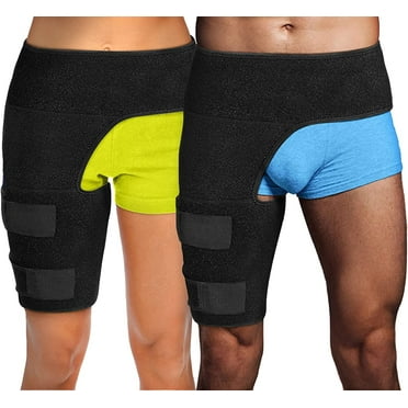 2pcs Hip Brace Thigh Compression Sleeve | Hip Sciatica Pain Relief Device Brace | Hamstring & Groin Compression Sleeve Wrap for Sciatic Nerve Relief | Hip Support Brace for Women & Men