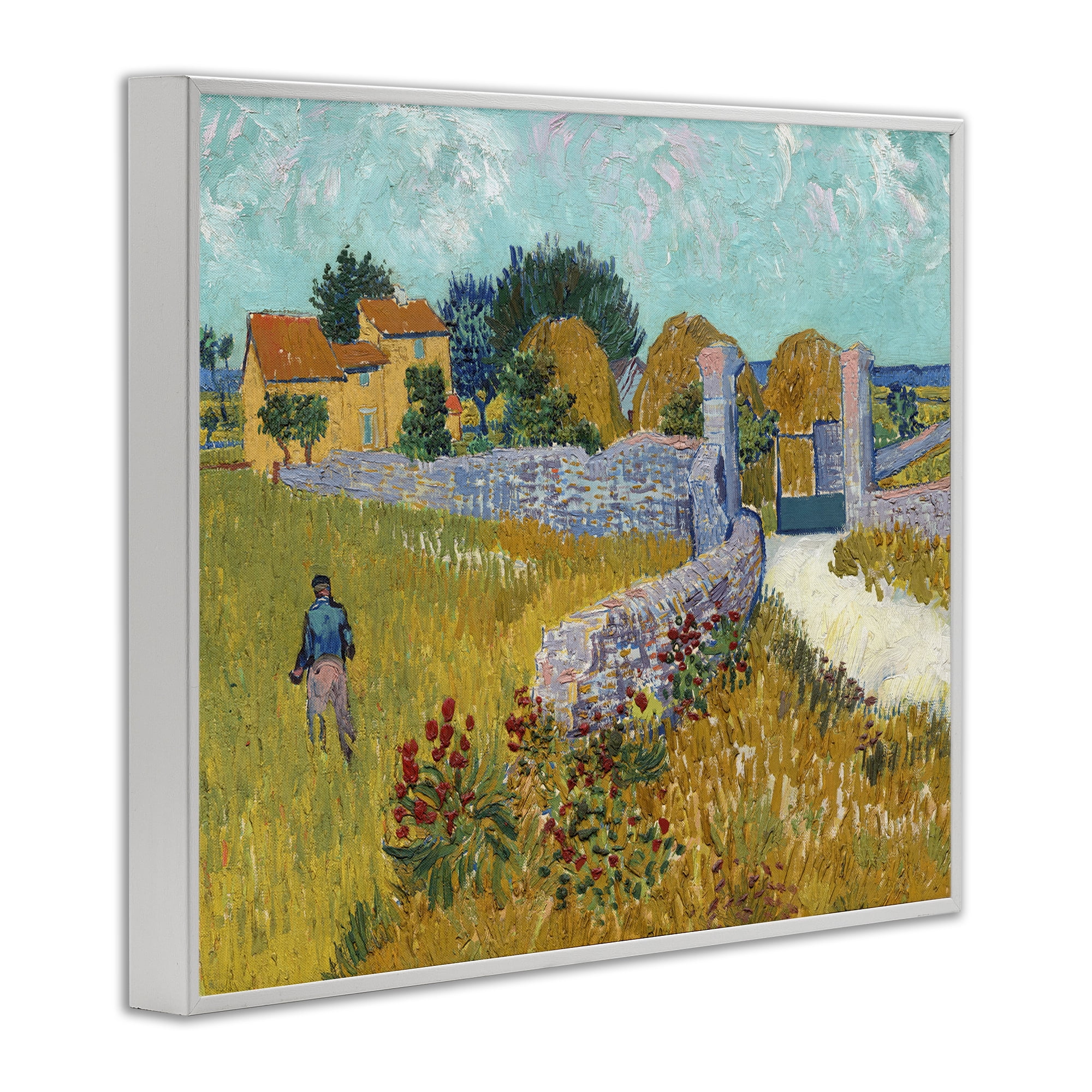 Stupell Industries Farmhouse In Provence White Framed Giclee Art, design by Vincent Van Gogh