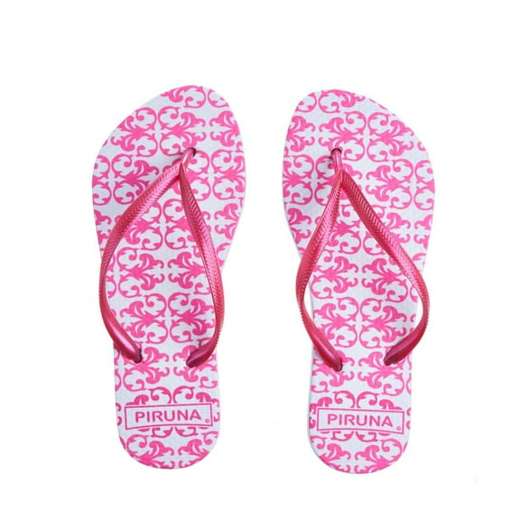 Piruna Women's Flip Flop Sandal Design Red Intricate