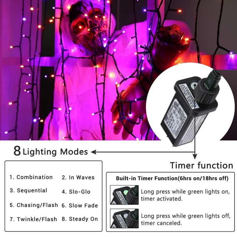 LYHOPE Christmas Lights, 98.4ft 300 LED Christmas Fairy Lights, Clear White  & Multi Color Changing String Lights, with Remote 11 Modes 30V Xmas Tree
