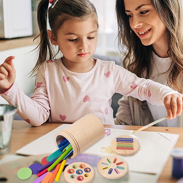Jouets en Bois Montessori pour Tout-Petits Garçons et Filles de 1 à 3 Ans, Jouets Dinosaures pour Bébés, Jeu de Tri des Couleurs pour Tout-Petit