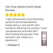 Talc Free Body Powder for Women, Dusting Powder, Cornstarch Free Talcum Powder, Grounding Relaxation Scent, Essential Oils Lavender, Vetiver, Clary Sage, Ora’s Amazing Herbal, Blissful Earth 2.5 oz