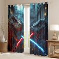 thumbnail image 2 of Castle Fairy Female Men Adults Animal Dinosaur Curtains Pack of 2 (42x84 Each),Neon Light Lightsaber Curtains Blackout,Video Game Bedroom Curtains,Super Cozy Room Decor, 2 of 6