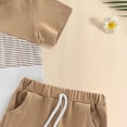 thumbnail image 6 of Ymyiu Boy Outfits Boys Quick Dry Athletic Short-Sleeve T- Shirt and Active Mesh Shorts Set 4T 5T (Khaki,4-5 Years), 6 of 8
