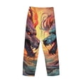 thumbnail image 3 of Lsque Colorful Wave Dragon Head Print Men's Pajama Pants, Lounge Pant - Comfortable Home Wear,Elastic Waistband, Stylish Design-X-Large, 3 of 9