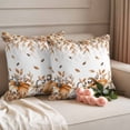 thumbnail image 2 of Orange Pumpkins Fall Outdoor Waterproof Pillow Covers, Thanksgiving Leaves Floral Pastoral Decorative Square Throw Pillowcase Sofa Cushion Sham for Patio/Couch/Chair, 16"x16" 2 Pack, 2 of 8