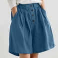 thumbnail image 3 of Kureaily Women's Wide Leg Shorts Comfort Shorts Casual Shorts Loose Knee Length Short Work Casual Pants, 3 of 5