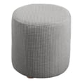 thumbnail image 1 of HLONK Round Ottoman Slipcover Polyester Blend Footstool Protector Covers Stretch with Elastic Bottom Feature Textured Machine Washable Jacquard Fabric - Grey, 1 of 8