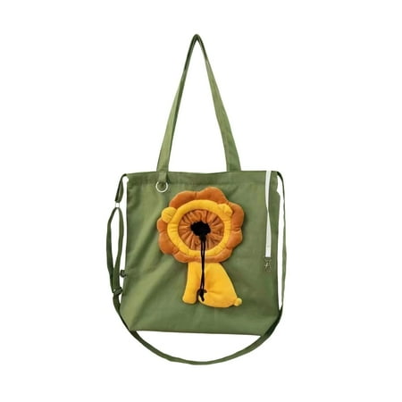 Gongjisey Pet Backpack Cat Bag Shape Border Pet Shoulder Bag Cat And Dog Small Pet Canvas Outing Handbag (A One Size)