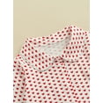 thumbnail image 4 of Suealasg Kids Girls Valentine's Day Pajamas Outfits 1T 2T 3T 4T 5T 6T Little Girls Heart Print Lapel Shirt Tops Elastic Waist Pants Children Girls Valentine 2pcs Sleepwear Homewear Set, 4 of 8