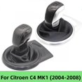thumbnail image 2 of 5 Speed Gear Shift Knob Damask Bellows Cover Case for Citroen C4 MK1 2004 2005 2006 2007 2008 Car Styling Accessories Silver gear knob, 2 of 5