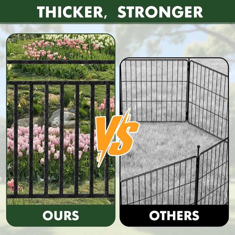 Petorldog Dog Playpen 32” Height 8 Panels dog Fence,Thickened Portable Pet Pen with Handle & Strap, Easy Install Curved Panel Design for Indoor & Outdoor Use