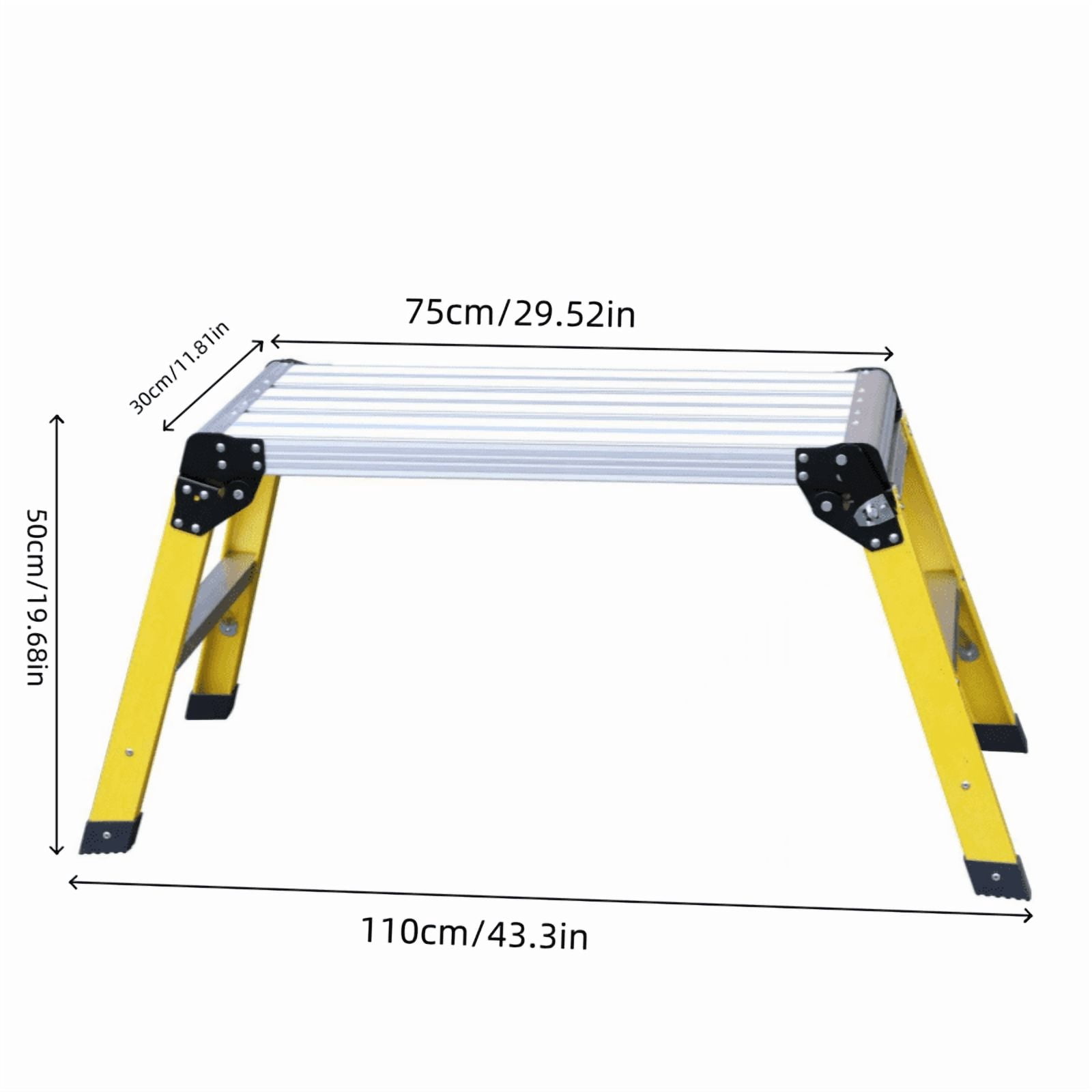 Step Ladder, Heavy Duty Foldable Aluminum Platform 330 Lbs Capacity