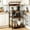 Brown, variant on Baker's Rack with Power Outlet, 23.6" 4-Tier Kitchen Storage Shelf with Waterproof Desktop, Microwave Stand with Wire Basket & 6 Hooks, Wide Coffee Bar Station, Gray