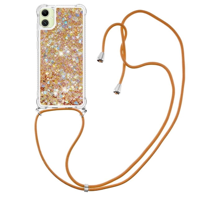 Funda FOXDOCK para Samsung Galaxy A06 con Cuerda Ajustable, Brillo Líquido, Protección Antigolpes y Lente – Ideal para Regalo