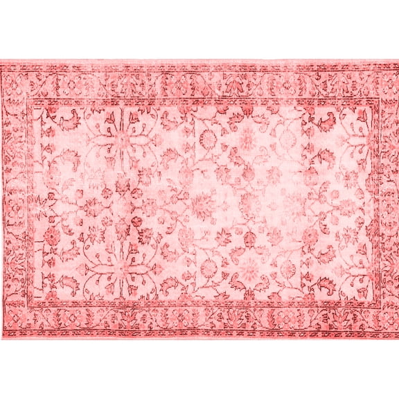 Ahgly Company Indoor Rectangle Abstract Red Contemporary Area Rugs, 7' x 10'