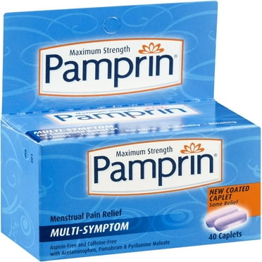 Pamprin Maximum Strength Multi-Symptom Menstrual Pain Relief Caplets, 40 count