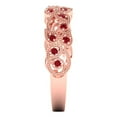 thumbnail image 4 of 0.17 ctw Wedding Band for Women - 14K Rose Gold Simulated Ruby Stackable Eternity Ring, 4 of 6