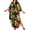 #06Dark Green, variant on Women's Geometric Print Kaftan Cover Up V Neck Oversized Loose Beach Summer Caftan Dress Gray One Size