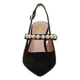 thumbnail image 3 of FSJ Women Stylish Pointed Closed Toe Pumps Stiletto High Heels Pearl Buckle Strap Slingback Sandals Wedding Party Dress Shoes Size 6 Black, 3 of 4