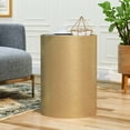 thumbnail image 2 of Noble House Jensen Modern Round Accent Table with Hammered Iron, Gold, 2 of 5
