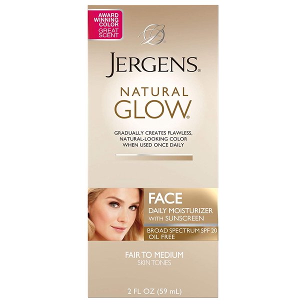 Jergens Natural Glow OilFree Daily Moisturizer for Face with Broad