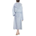thumbnail image 2 of PAVILIA Women Hooded Plush Soft Robe | Fluffy Warm Fleece Sherpa Shaggy Bathrobe (S/M, Light Blue), 2 of 7