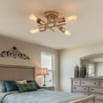 thumbnail image 2 of Q&S,Gold Finish,Sputnik Chandelier 4-Light Ceiling Light Semi Flush Mount for Bedroom Living Room, 2 of 10