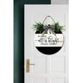 thumbnail image 3 of All Is Calm All Is Bright Sign Farmhouse Wood Sign Front Porch Decor Rustic Wooden Sign Wall Decor Hanging Wooden Decorations with Bow-Knot for Home Porch Wall Door, 11 x 11 inch, 3 of 5