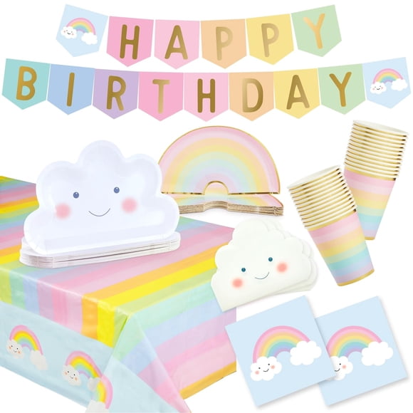 Set de decoración para fiestas BLUE PANDA Rainbow, 99 piezas, 24 porciones Blue Panda Ver descripción