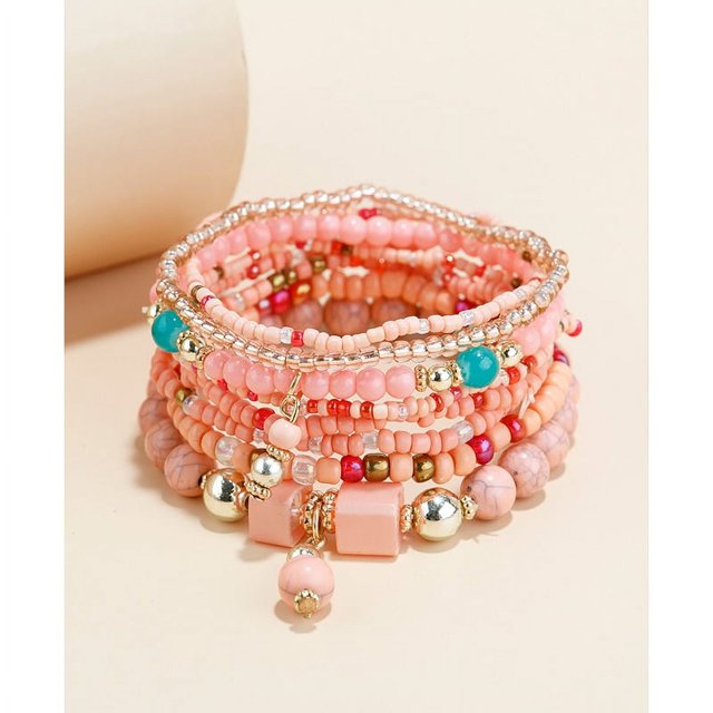 2 Piezas Pulsera En Capas De Color De Contraste Simia Oso De Fresa