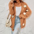 thumbnail image 5 of Vedolay Sweaters for Women Long Sleeve Cardigan Coats Open Front Button Down Loose Sweaters Brown,L, 5 of 5