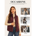 thumbnail image 2 of SHEWIN Womens Vest Sleeveless Puffer Jackets Lightweight Stand Collar Button Fall Spring Zip Up Quilted Coat Outerwear, 2 of 9