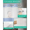 thumbnail image 4 of No Hook Shower Curtain with Snap-in Liner, Blue Brown Grey Waterproof Fabric Bathroom Curtains, Vintage Stripe Farmhouse Wood Grain Bath Curtains & Mesh Top Window 72"x96" Extra Long, 4 of 6