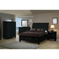 thumbnail image 3 of Queen Size Sleigh Bed - Rococo Radiance Design, Black Finish, Storage & Brushed Nickel Knobs, 3 of 3