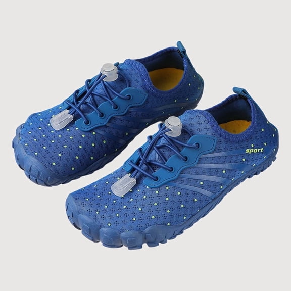 Gyujnb Boys Water Shoes Lightweight Breathable Elastic Closure Closed Toe Flat Casual Shoes (Toddler Little Boys),6-7 Years