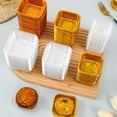 thumbnail image 2 of 100pcs Square Moon Cake Trays Mooncake Packaging Box Without Cover Food Container Holder Gold Plastic Cake Box for Cookie, 2 of 7