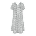 thumbnail image 1 of WILLBEST Robes pour Femmes Robe Décontractée Tendance Manches Courtes Col en V à Pois Imprimé Cœur Été pour Usage Quotidien, 1 of 4