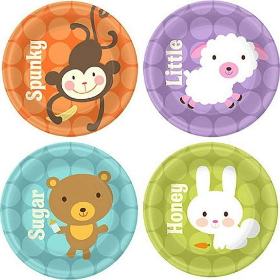 Baby Shower Baby Animal Dots Small Paper Plates (8ct)