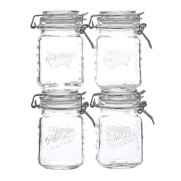 Mason Craft And More Square Glass 12, Mini Spice Jar With Clamp