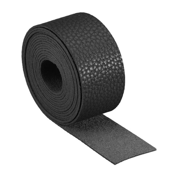 Leather Straps for Crafts, 1 Pack 1" Wide Full Grain Leather Strips(Black)