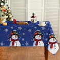 thumbnail image 1 of shiyou-Christmas Tablecloth 52×70 Inch, Snowman Blue Washable Table Cover for Party Picnic Dinner Decor, 1 of 4