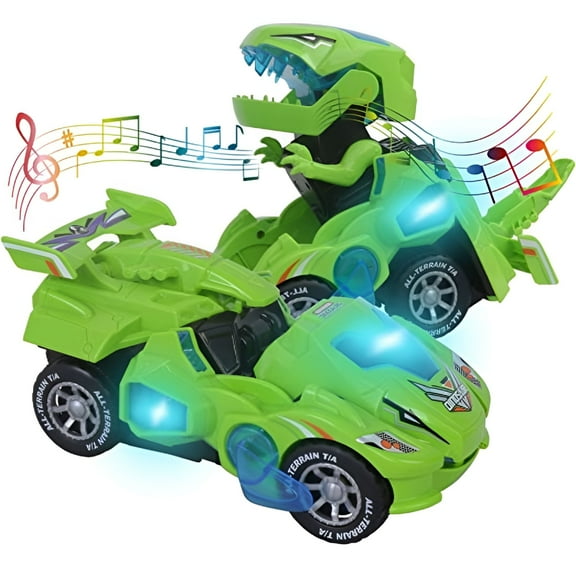 ACDANC Toys for 3-6 Year Old Boys Transforming Car Toys with LED Light and Music Dinosaur Toy Birthday Gifts for 4 5 6 7 Year Old Boy