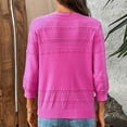thumbnail image 6 of idosla Women's Lightweight Cardigans Casual Long Sleeve V-Neck Button Print Shrugs Sweaters Open Front Outerwear (Hot Pink, XL), 6 of 7